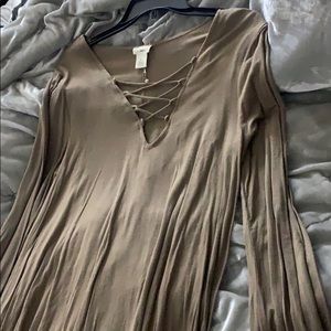 Brown Long Sleeve Dress